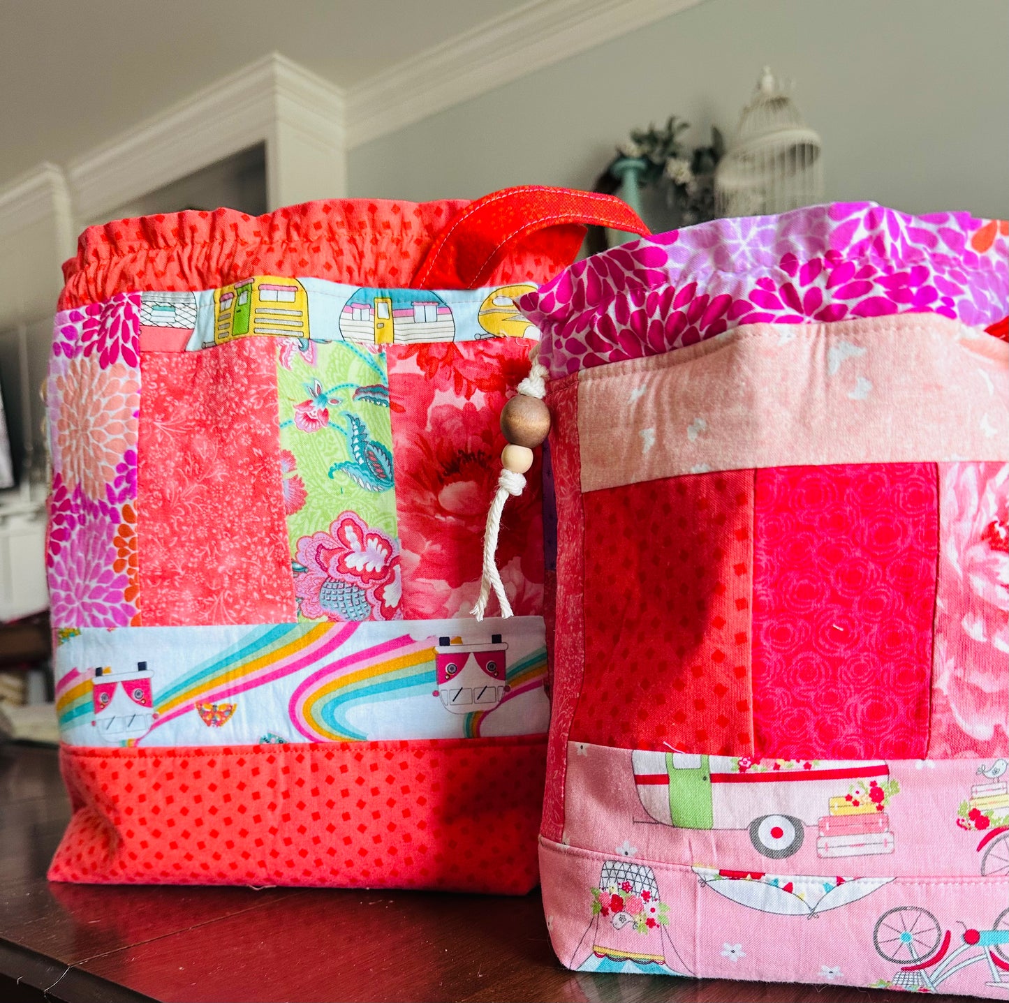 Large Floral Project Bag
