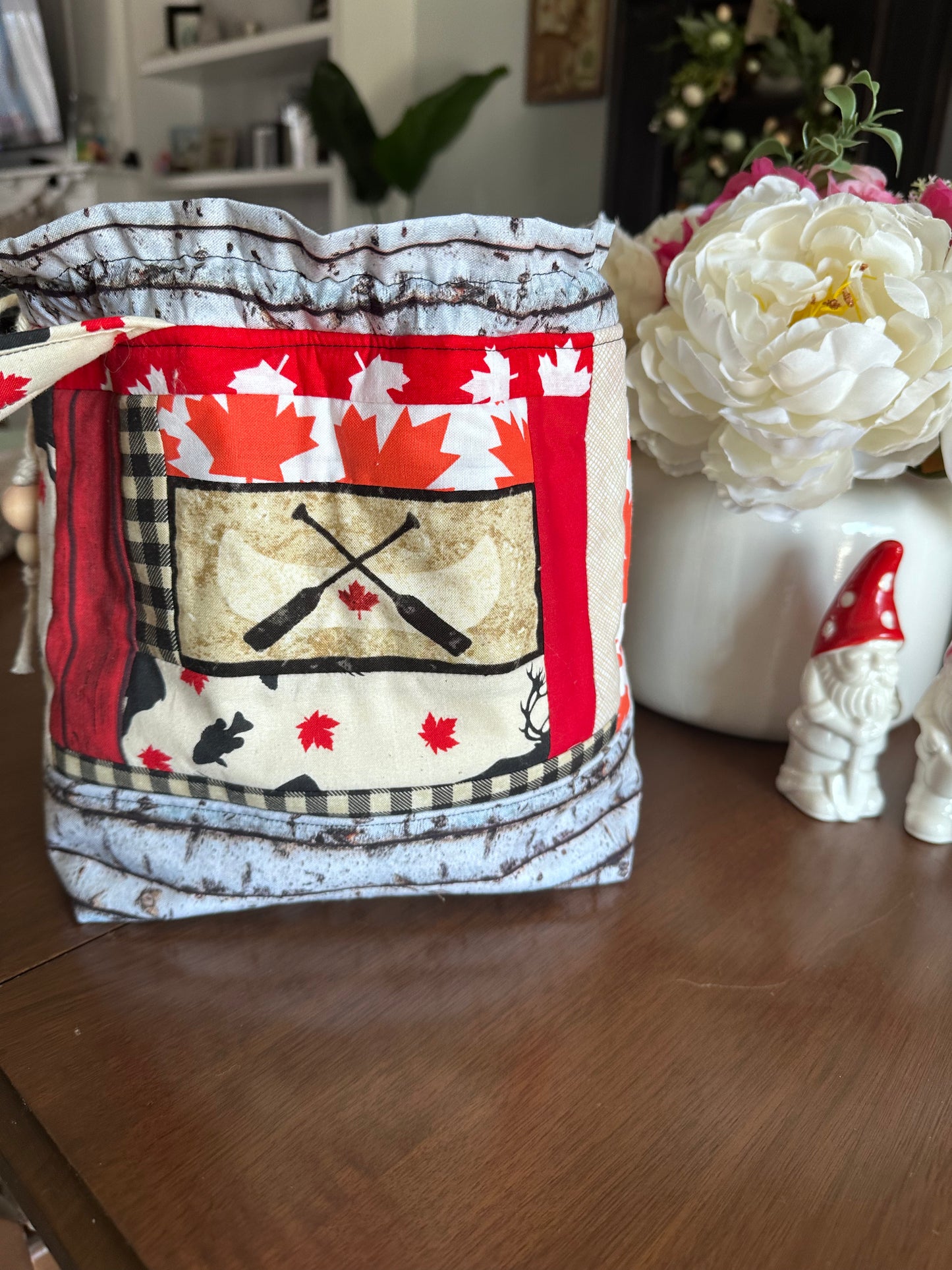 Large Canada Quilted Project Bag