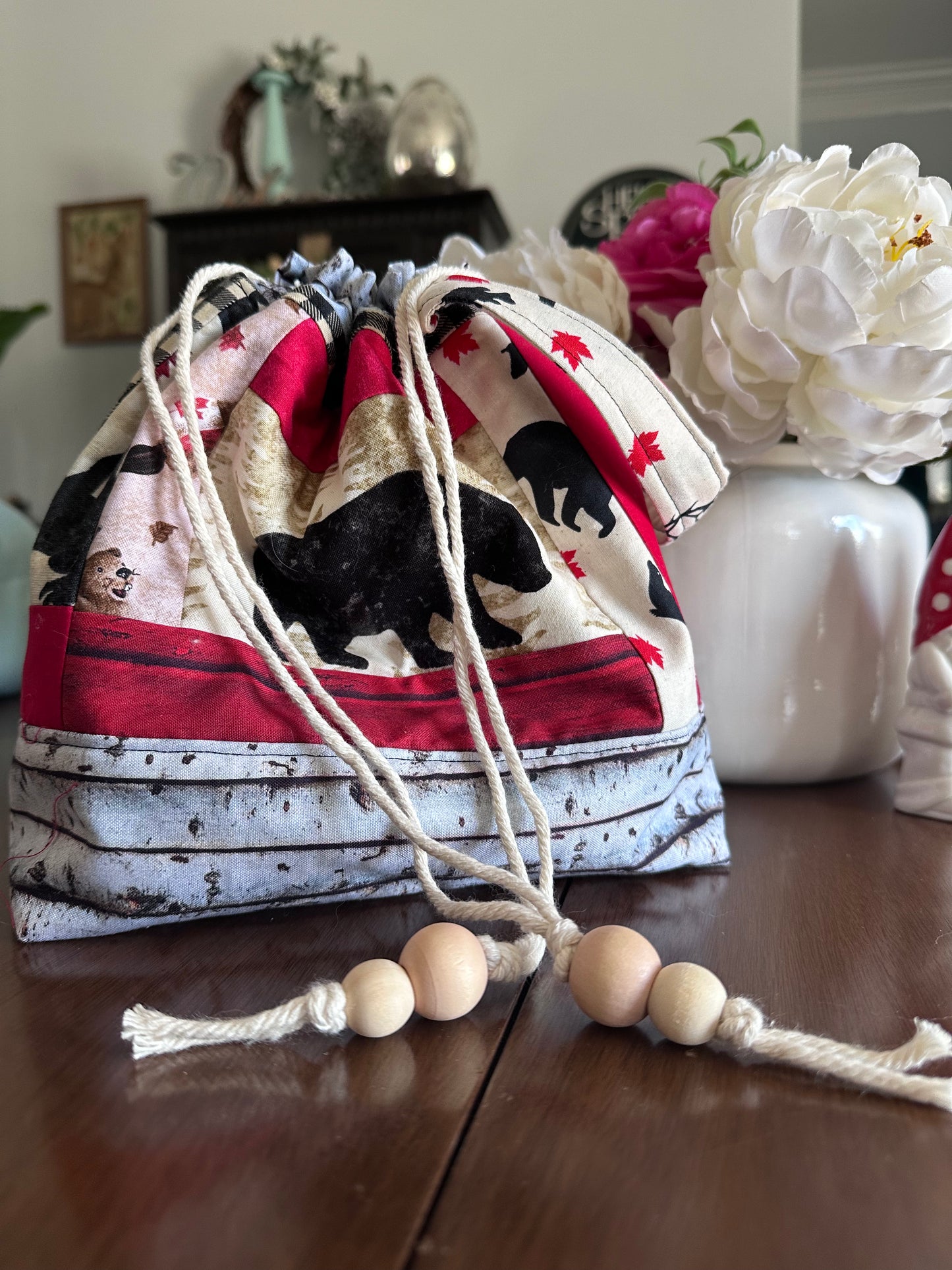 Large Canada Quilted Project Bag